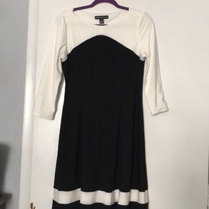 Black and White Knee Length Dress